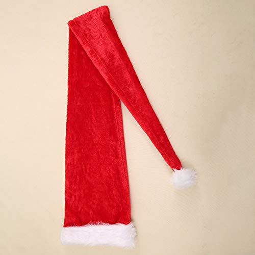 Preisvergleich Produktbild Dooret Weihnachtsfeier Weihnachtsmann Langer Hut SAMT rot weiße Kappe Kostüm Weihnachten Erwachsene Kinder Weihnachten Lange Stil Hüte Weihnachten liefert