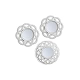 L.A.M.A. Lama Juego de Espejos Pared, Blanco, 75x25x1.5 cm, 3 Unidades, plástico