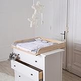 Puckdaddy Naturholz Wickelaufsatz Wickeltischaufsatz für IKEA Hemnes oder Hurdal Kommode - 2