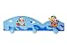Set of 2 Single & Triple Wooden Blue Pirate Themed Coat Hooks Wall Hooks for Boys Pirate Themed Nursery or Bedroom