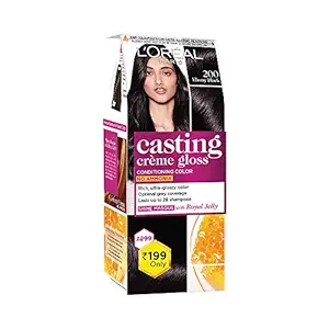 LOreal Paris Casting Creme Gloss Small Pack Hair Colour Cream, 200 Ebony Black, 21G+ 24 Ml