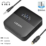 ✅【Sin Demora En La Transmisión De Audio】 Con el último chip CSR8675 y la tecnología aptX-HD Bluetooth y aptX-LL de baja latencia, reduzca el retardo de audio de menos de 40 ms. Transmisión de audio en tiempo real para una sincronización perfecta para que pueda disfrutar de la sincronización con audio y video de alta calidad.