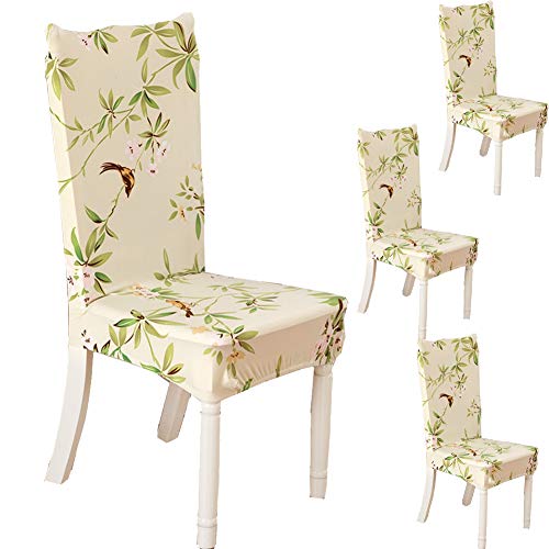 teerfu 4 fundas elásticas cortas extraíbles para silla, para comedor, boda, fiesta, banquetes, Hotel y ceremonia, lavable