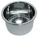 Tiefe : 180 mm Osculati Edelstahl Spüle rund Ø 330 mm
