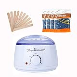 【Wax Enthaarung Set】Einstellbare Temperatur Wachs Wärmer mit 4 Beutel Hartwachs Mitgeliefert und 10 Stück Holz Spatel. Großes Ideal für den ganzen Körper Haarentfernung. Mit unserem Wachsset für Zuhause können Sie Ihre Haarentfernung selbst vornehmen, die Behandlung eines Schönheitssalons zu Hause genießen und dabei viel Geld und Zeit sparen. Bieten Sie das Beste für das Beste!