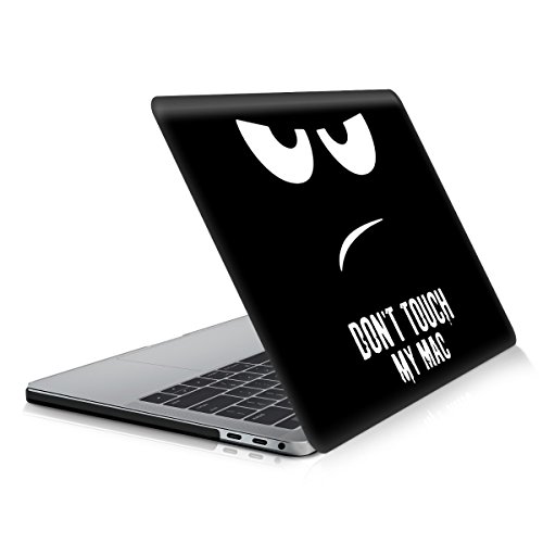kwmobile Hardcase Laptop Hülle für Apple MacBook Pro 13″ (ab 2016) Touchbar – Don’t touch my Mac Design Weiß Schwarz dünne gummierte Schutzhülle Cover Case Tasche - 5