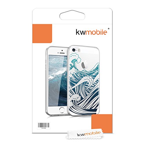 kwmobile Funda para Apple iPhone SE 5 5S - Carcasa Protectora de TPU con dise o de Olas en Azul Azul Oscuro Transparente reviews kwmobile Funda para Apple iPhone SE 5 5S - Carcasa Protectora de TPU con dise o de Olas en Azul Azul Oscuro Transparente
