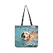 Produktbild Glücklicher Hund Schwimmen Hund Lächelnde Leinwand Tote Handtasche Schultertasche Crossbody Taschen Geldbörsen Für Männer Und Frauen Einkaufstasche