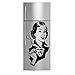 Produktbild Broomsticker Aufkleber/Wandtattoo "Retro-Dame mit Kaffee", für den Kühlschrank, Küche , schwarz, 40cm x 80cm / 16" x 32"