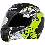 Vega Crux Dx Camouflage Dull Black Neon Yellow Helmet-L