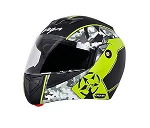 Vega Crux Dx Camouflage Dull Black Neon Yellow Helmet-L