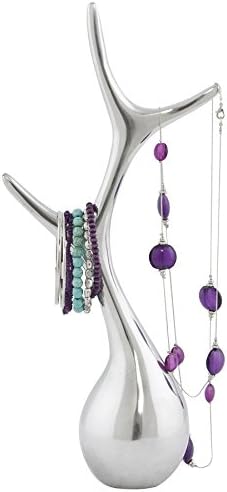 BULL Présentoire Tree, 36 cm Height aluminium Hand-crafted-Choice of 3 Colours: Black, White or aluminium Aluminium