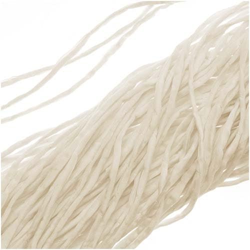 Silk Fabric String 2mm "Ivory White" 42 Inch Strand (1)