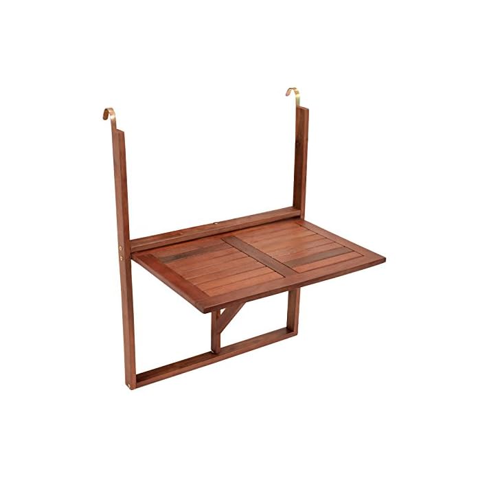 Balkonhngetisch 60x40cm Klappbar Eukalyptusholz Fsc Zertifiziert