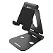 Produktbild LOBKIN Dual einstellbare Panels Aluminium Telefon und Tablet Stand Stand, Faltbarer Halter, Dock für Iphone, Ipad, Samsung, Tablet und alle Smartphone Geräte -Multi Angle Universal Stand (schwarz)