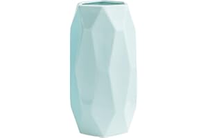JUZAI 20 CM Vaso Fiori Blu Ceramica per Pampas, Vaso Cilindrico Decorativo da Interno Design Moderno Elegante Classici