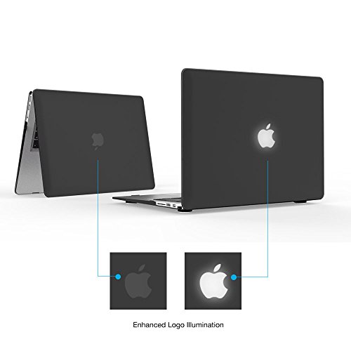 iBenzer – Soft-Skin-Serie Kunststoffabdeckung des schweren Kastens für Macbook Air 13,3“ (A1466/A1369) NO CD-ROM, Schwarz MMA13BK - 3