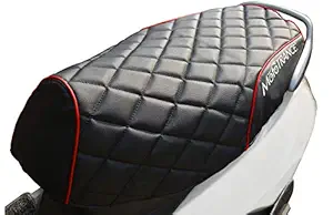 Mototrance PU Leather Designer Bike Scooter Seat Cover (MTSC-304-BLRD) for Hero Maestro Edge 125 -Black Red