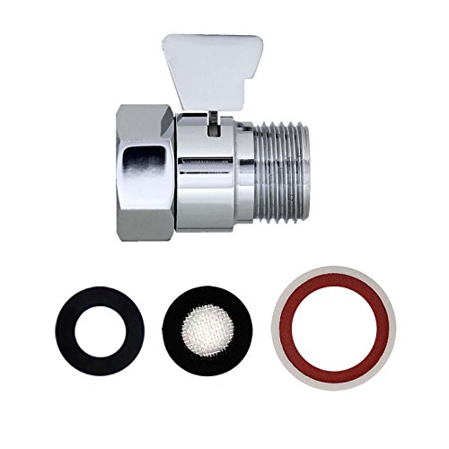 modona water-saver Flow Control und Shut Off Ventil, aus massivem Messing mit Messing Griff für Hand Dusche, Dusche Kopf, und Bidet Spritze – poliert chrom – 5 Jahr Vorteil - 6