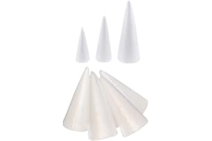 Fenteer Pack of 8 Pcs 15/20/25cm Cone Shaped Polystyrene Foam Crafts DIY Christmas Tree Hanging Ornament For Kids Creative Painting Crafts