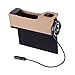 Produktbild Blueshyhall Konsolen-Seitentaschen, PU-Leder-Seitentasche, Autositz-Organizer & Autositz-Spaltfüller, schwarz und beige, mit 2 USB-Ladeanschlüssen (1 Stück, rechts)