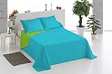 Bouti REVERSIBLE bicolor. Colcha bouti BICOLOR MR. Cama 90 cm. Turquesa-Pistacho - Sedalinne
