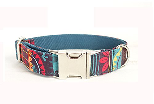 Kismaple Stampe colorate fatto a mano Animale domestico Soft & Comodi collari per cani Collarino imbottito regolabile Piccolo, collo 31-41cm, larghezza 2cm