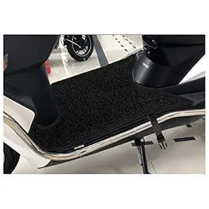 Mototrance PVC Anti Skid Curly Scooter/Scooty Foot Mats, Compatible with Honda Activa 6G (Black)
