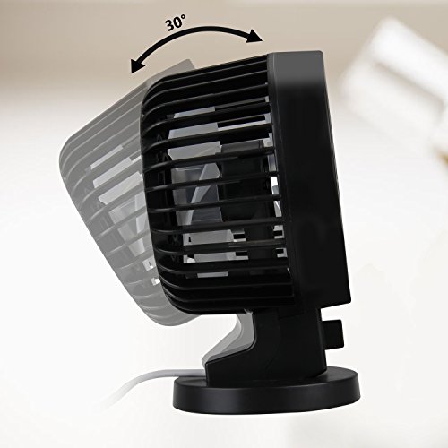 USB Ventilator, Aodoor Tischventilator Mini USB Ventilator Tragbarer USB Fan Geräuschlos Mini Ventilator für Büro Schreibtisch Fan (Schwarz) - 3