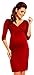 Zeta Ville - Women's Maternity Wrap V-neckline Empire Seam Pleated Dress - 001c (Crimson, 16)