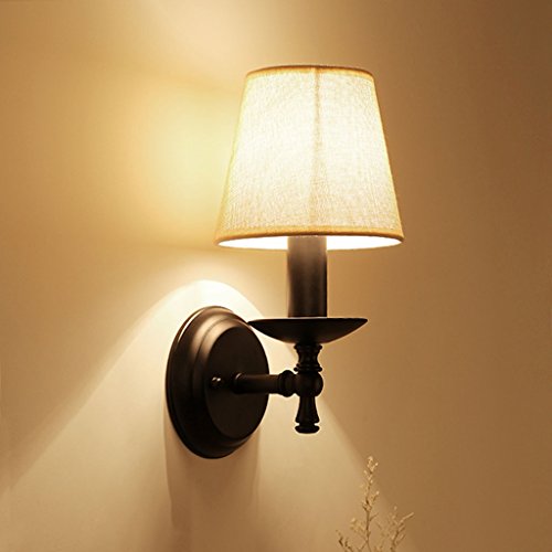 Preisvergleich Produktbild QQB Außenleuchte Wandleuchte E14 Schlafzimmer Kopfteil Wandleuchte Wohnzimmer Balkon Gang Wandleuchte Europäische Einfache Moderne LED Dorf Schmiedeeisen Lampen (Farbe : B)