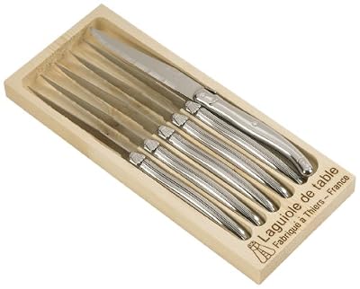 Laguiole Jean Dubost 97600 Set de 6 Couteaux Steak Tout Inox