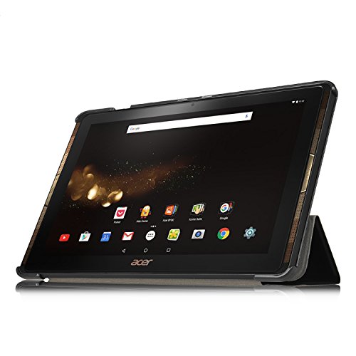 Acer Iconia Tab 10 A3-A40 hülle, IVSO® Ultra Schlank Superleicht Ständer Slim Leder zubehör Schutzhülle für Acer Iconia Tab 10 A3-A40 Tablet-PC perfekt geeignet, Smart Cover-Schwarz - 7