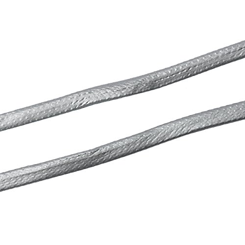 40m PU Lederband in einer Kordel, silber 2mm breit - 2