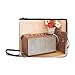 Produktbild SHAOKAO Altes Radio und Kopfhörer auf Tischmuster Benutzerdefinierte hochwertige Nylon Slim Clutch Cross Body Bag Schultertasche