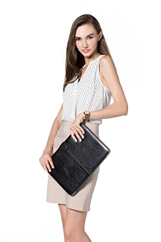 MOSISO Premium Qualität PU Leder Schutzhülle Tasche Hülle Sleeve Aktentasche Case für Macbook Pro 15 Zoll mit Retina Display (A1398, NO CD-ROM Drive), Schwarz - 6