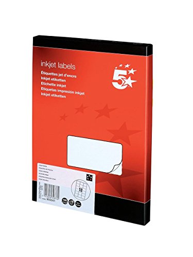 5 Star - Etiquetas de direcci n para imprimir 1800 unidades 18 unidades
por hoja 63 5 x 46 6 mm color blanco