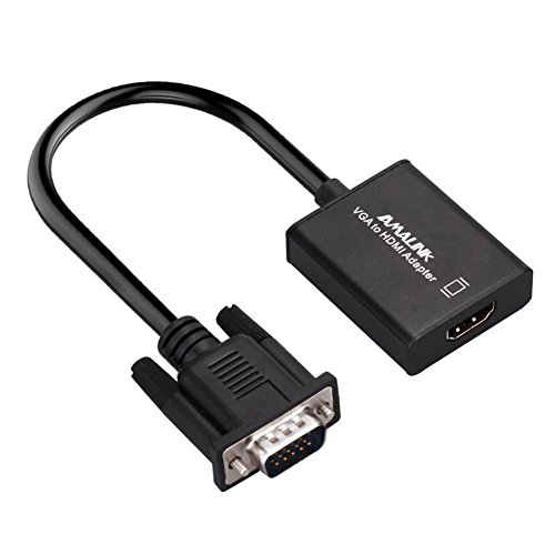 VGA auf HDMI Konverter AMALINK VGA zu HDMI Konverter Adapter mit 3,5 mm Audio für Computer Pcs