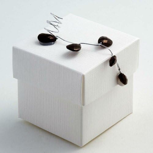 White Silk Wedding Favour Boxes 5cm Cube with Lid (10 Pack)