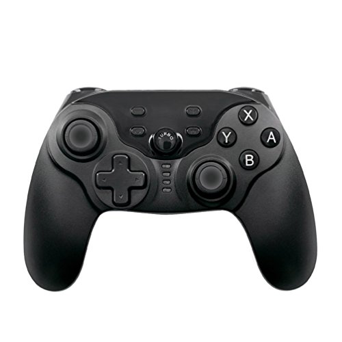 Preisvergleich Produktbild ALLCACA Nintendo Switch Wireless Controller Premium Gamepads Tragbare Gamecontroller für Nintendo Switch, Android / IOS Phone und Windows PC, Screenshot und Vibrationsfunktion, Schwarz