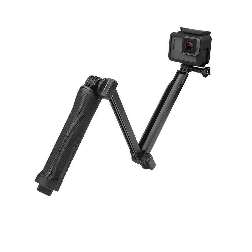 yantralay 3-Way Monopod Grip Tripod Selfie Stick for Hero 12/11/10/9/8, DJI OSMO Action, Insta 360 - Waterproof & Foldable - Compatible with SJCAM, Yi & More
