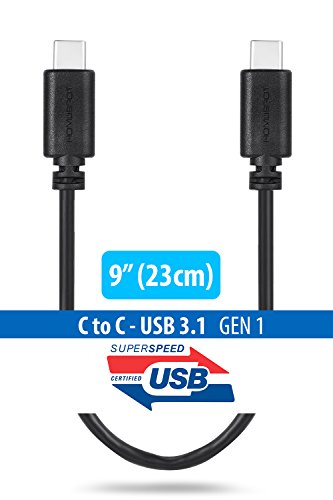 HomeSpot USB 3.1, 20 cm kurzes USB-C auf USB Type-C Kabel, beidseitig einsteckbar, für Apple New MacBook, Chromebook Pixel, Nokia N1, Nexus 6P, Nexus 5X, Oneplus 2 usw.
