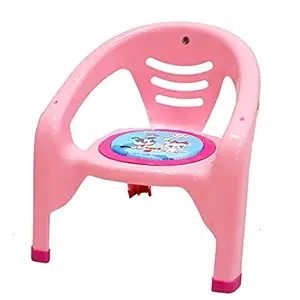 SPELLZONE Baby Chair, with Tray Strong and Durable Plastic Chair for Kids/Plastic School Study Chair/Feeding Chair for Kids,Portable High Chair for Kids Supports Upto 30 KG(Pink-Chair)