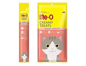 Me-O Adult Cat Food Wet Creamy Treats Salmon, 60 g (Pack of 12)