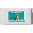 Pet Wipes, Pet Grooming Wipes, Soft, Alcohol-Free, for Dogs and Cats, Unscented, Dog Wipes 80pcs, Large Pet Grooming Wipes for Dogs & Cats, for full body, eye wipes, ear wipes, Paws, & Butt (1 pack)