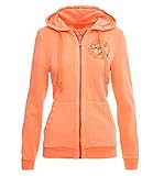 gefütterte Kapuze SOCCX Damen Kapuzenjacke mit großem Back Print