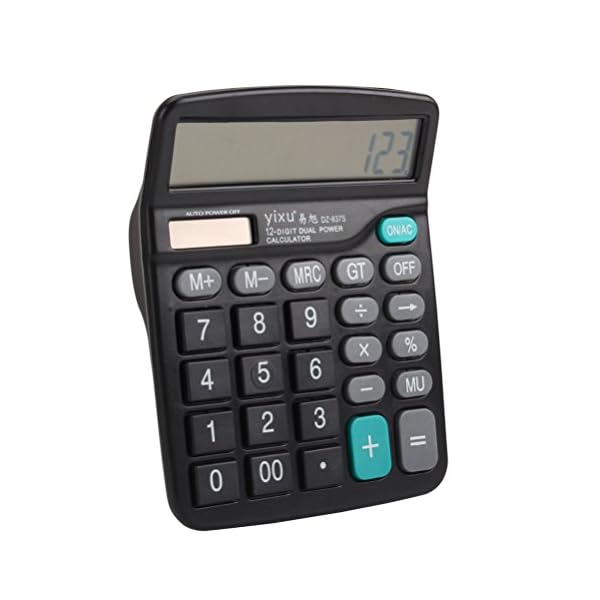 Black Solar Battery Powered Desktop Calculator Desk Office School - Image 4