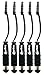 Price comparison product image Emartbuy Bundle Pack of 5 Black Metallic Mini Touchscreen Stylus Pen suitable for Primux Kappa P501 / Kappa P500 / Primux Delta 6