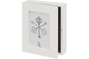 DCASA Caja de Llaves Madera, Colgador Llaves de Pared,Guardallaves Estilo Nórdico Blanco