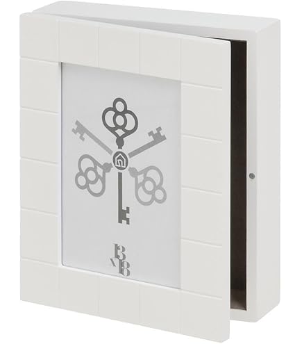Alubox MIA Bacheca con 16 Ganci per Chiavi, Acciaio, Bianco/Multicolore, 5x24.5x31.5 cm